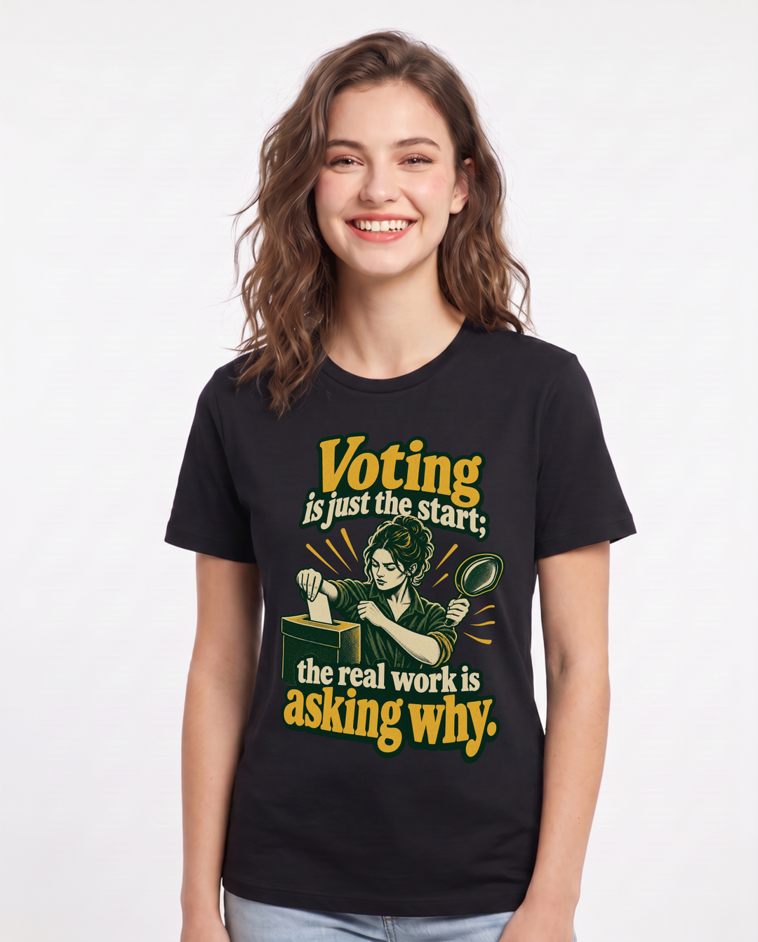 Political Statement Black T-Shirt for Women – Everyday Expression Graphic Tee product image 3