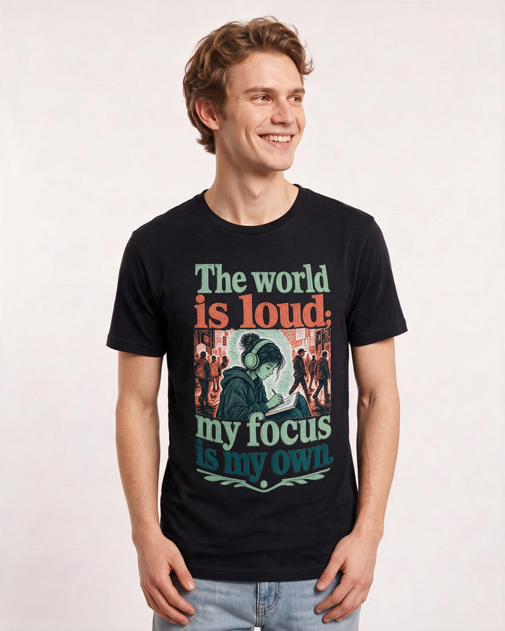 Neurodiversity Black T-Shirt for Men – Everyday Expression Graphic Tee product image 3