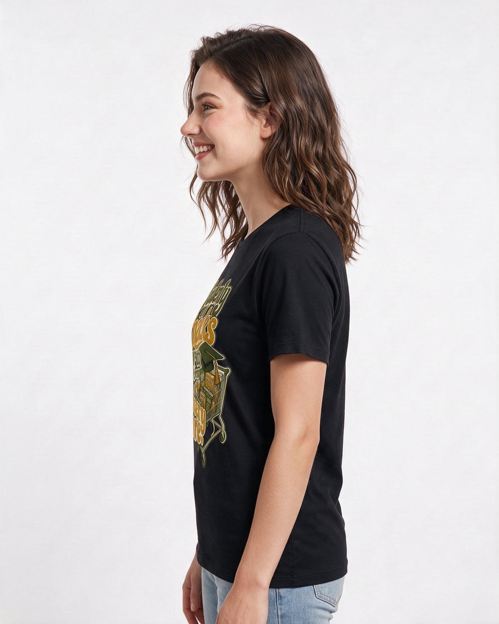 Graduation Black T-Shirt for Women – Everyday Expression Graphic Tee product image 2