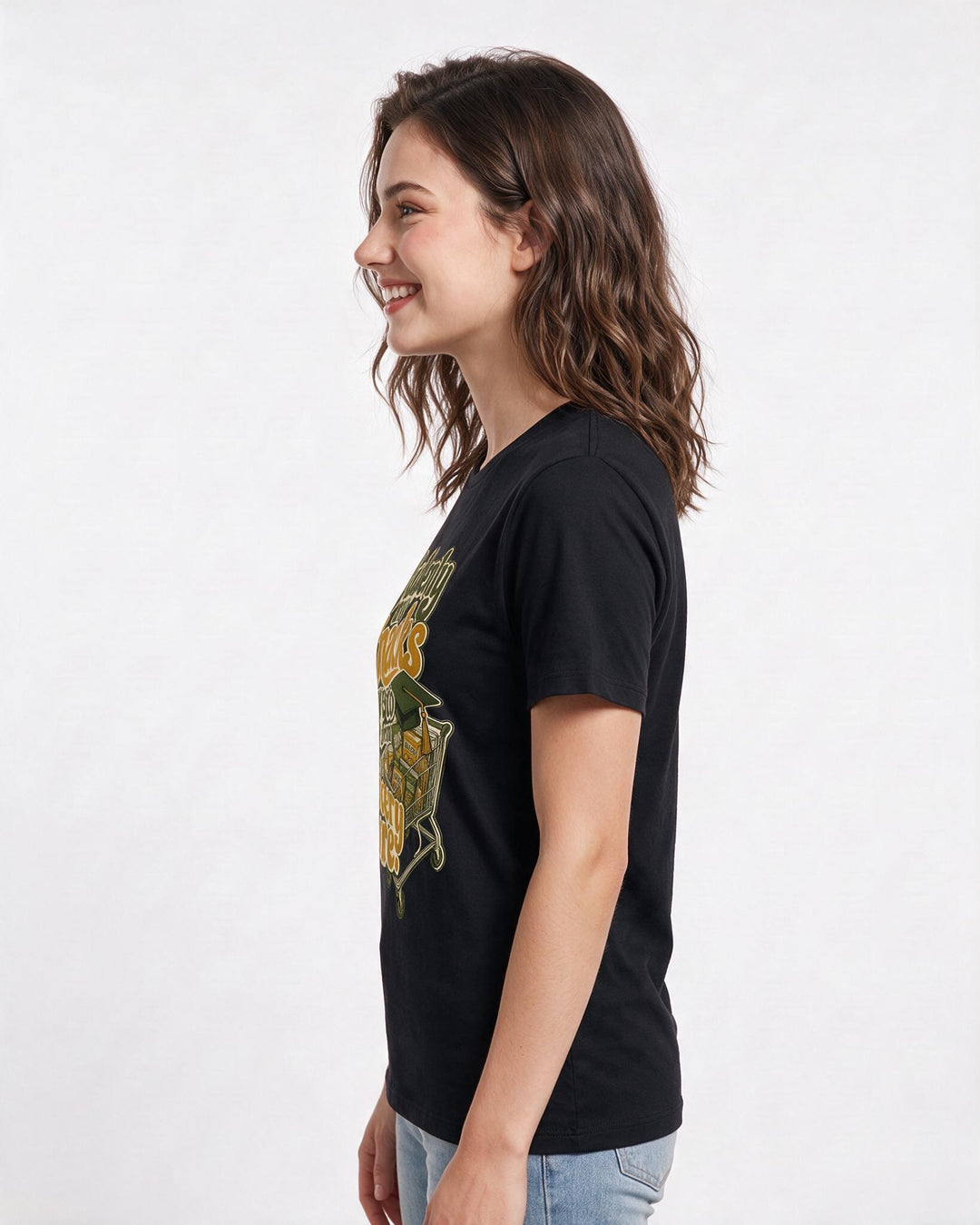 Graduation Black T-Shirt for Women – Everyday Expression Graphic Tee product image 2