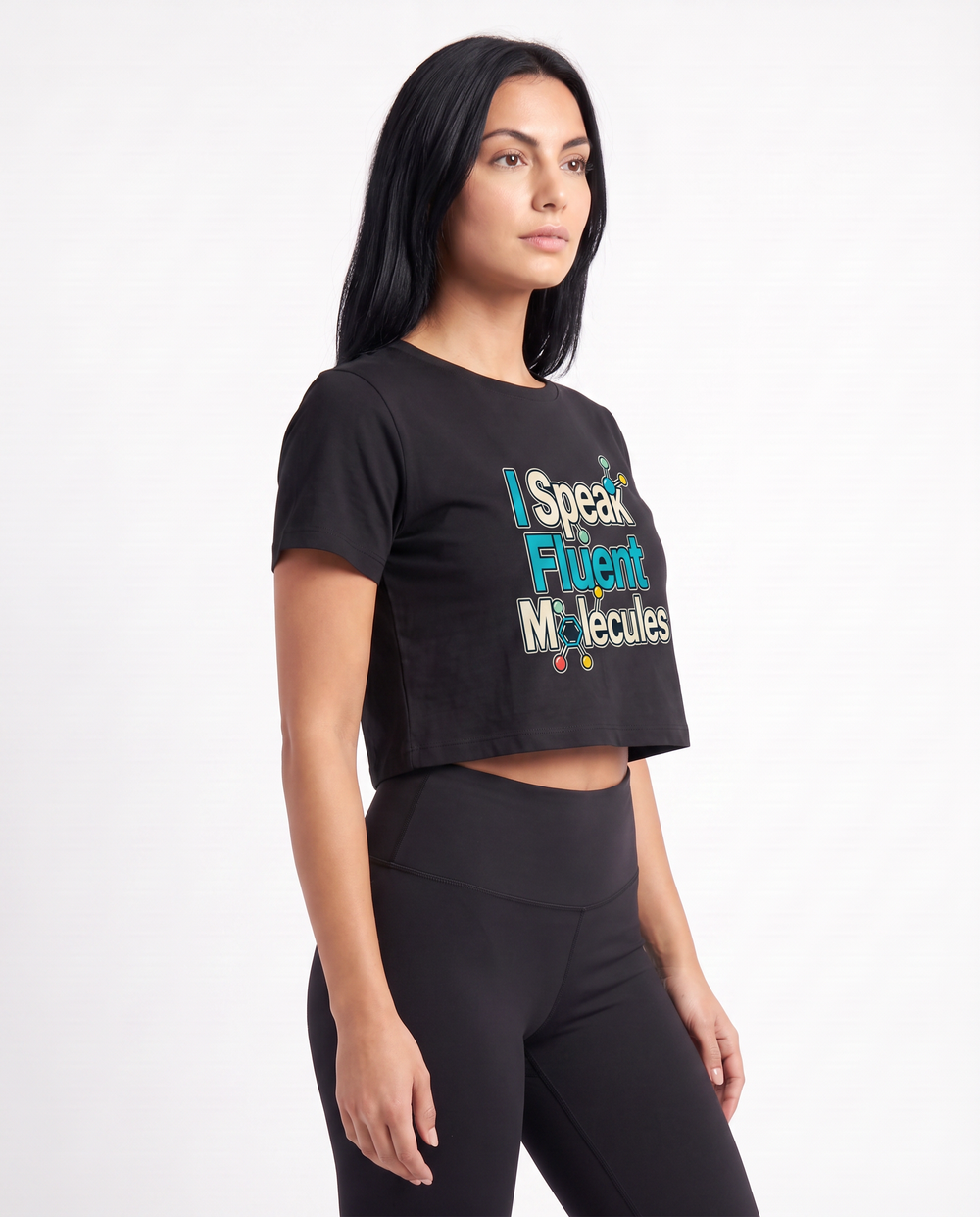 I Speak Fluent Molecules Crop Top mockup 2