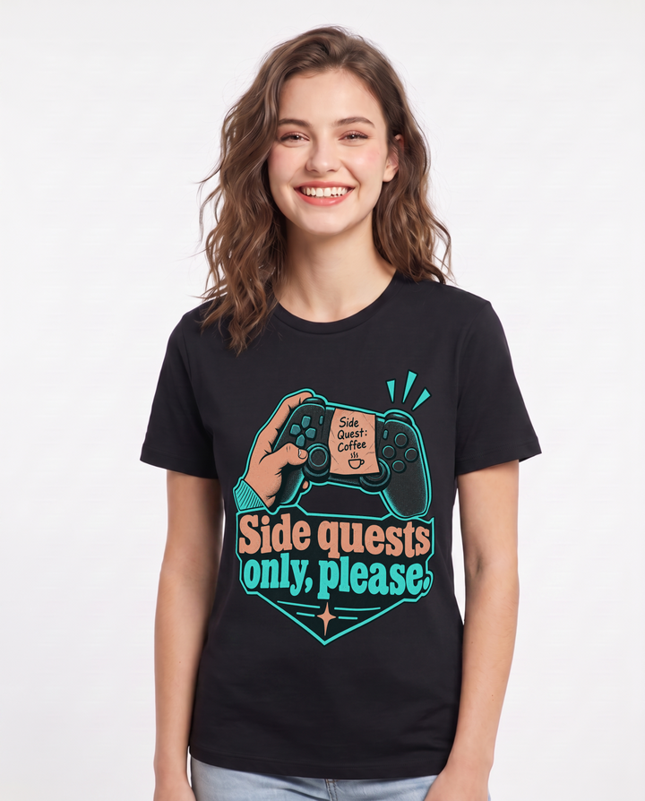 Gaming Black T-Shirt for Women – Game Night Graphic Tee product image 3
