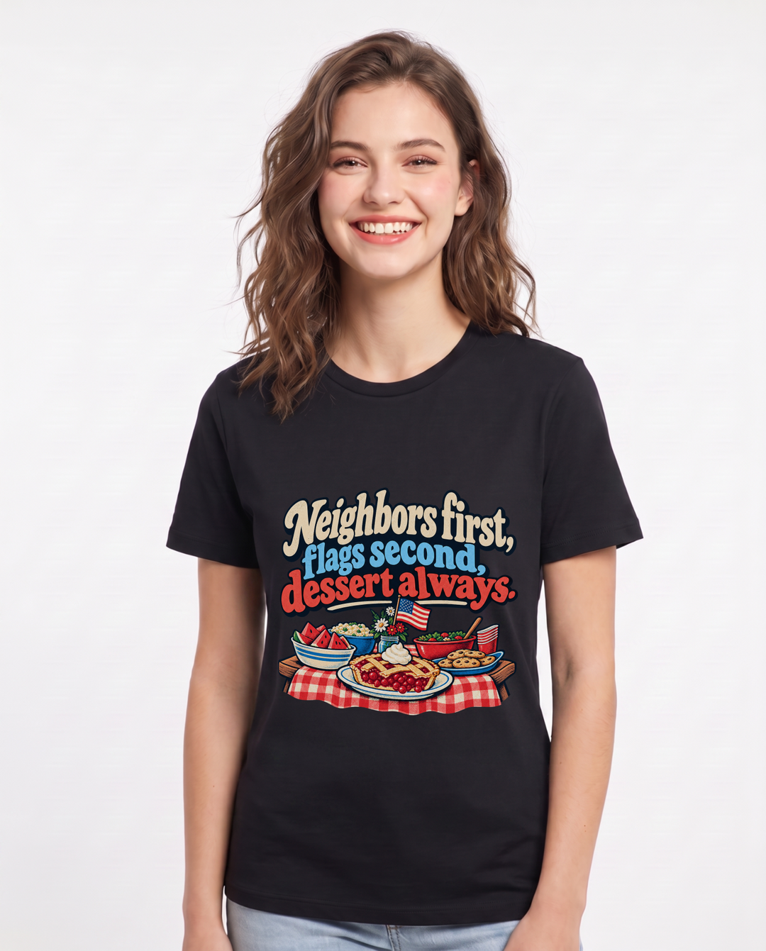 Patriotic Black T-Shirt for Women – Everyday Expression Graphic Tee product image 3