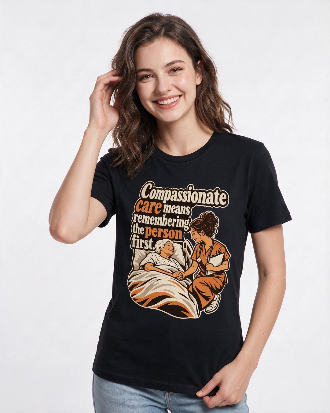 Nurse Black T-Shirt for Women – Nursing Life Graphic Tee product image 1