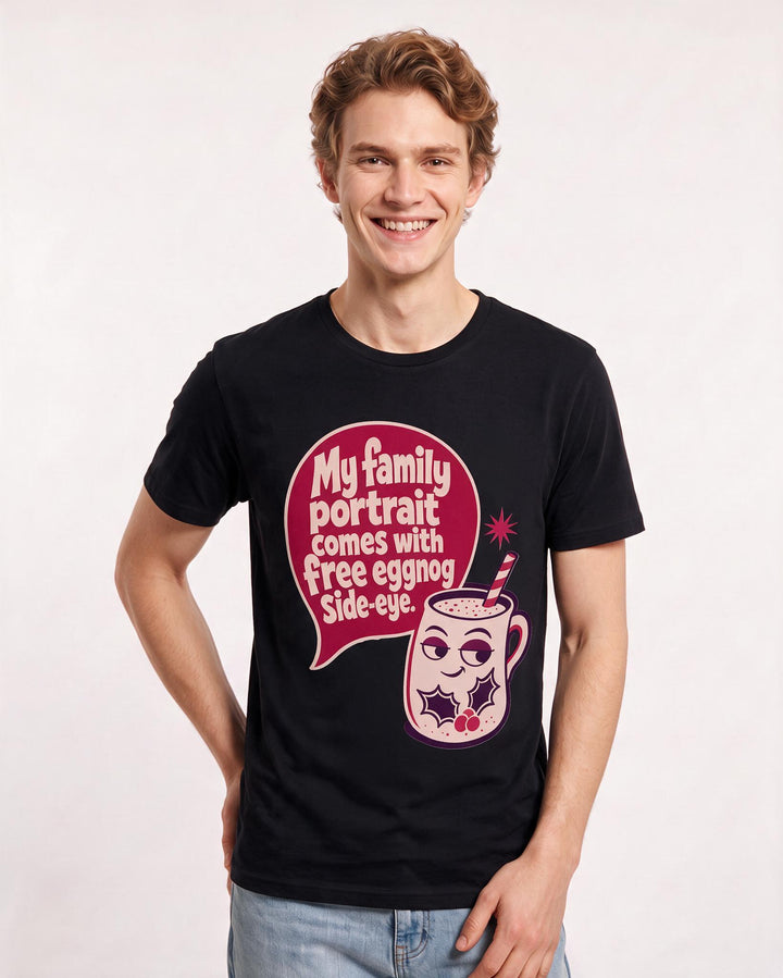 Christmas Men's Black T-Shirt - My family portrait comes with free product image 3