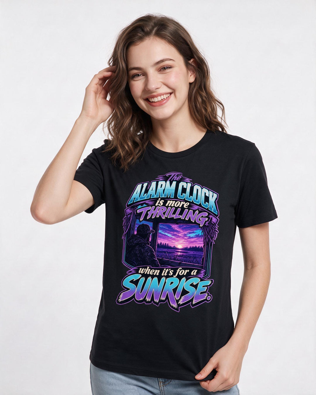 Hunting Black T-Shirt for Women – Everyday Expression Graphic Tee product image 1