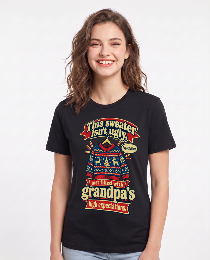 Christmas Black T-Shirt for Women – Holiday Theme Graphic Tee product image 3
