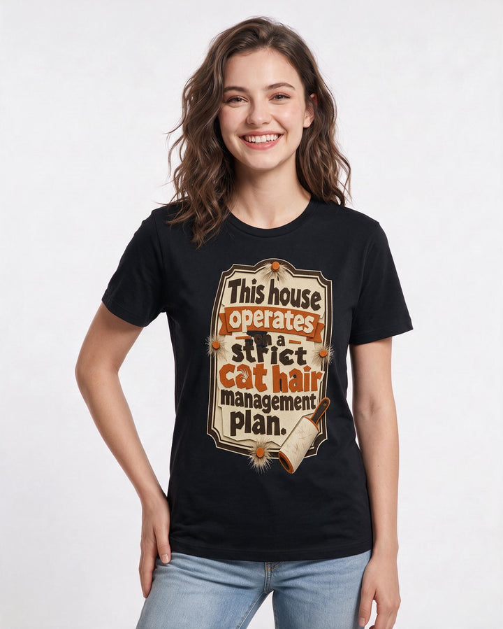 Cat Lover Black T-Shirt for Women – Everyday Expression Graphic Tee product image 1