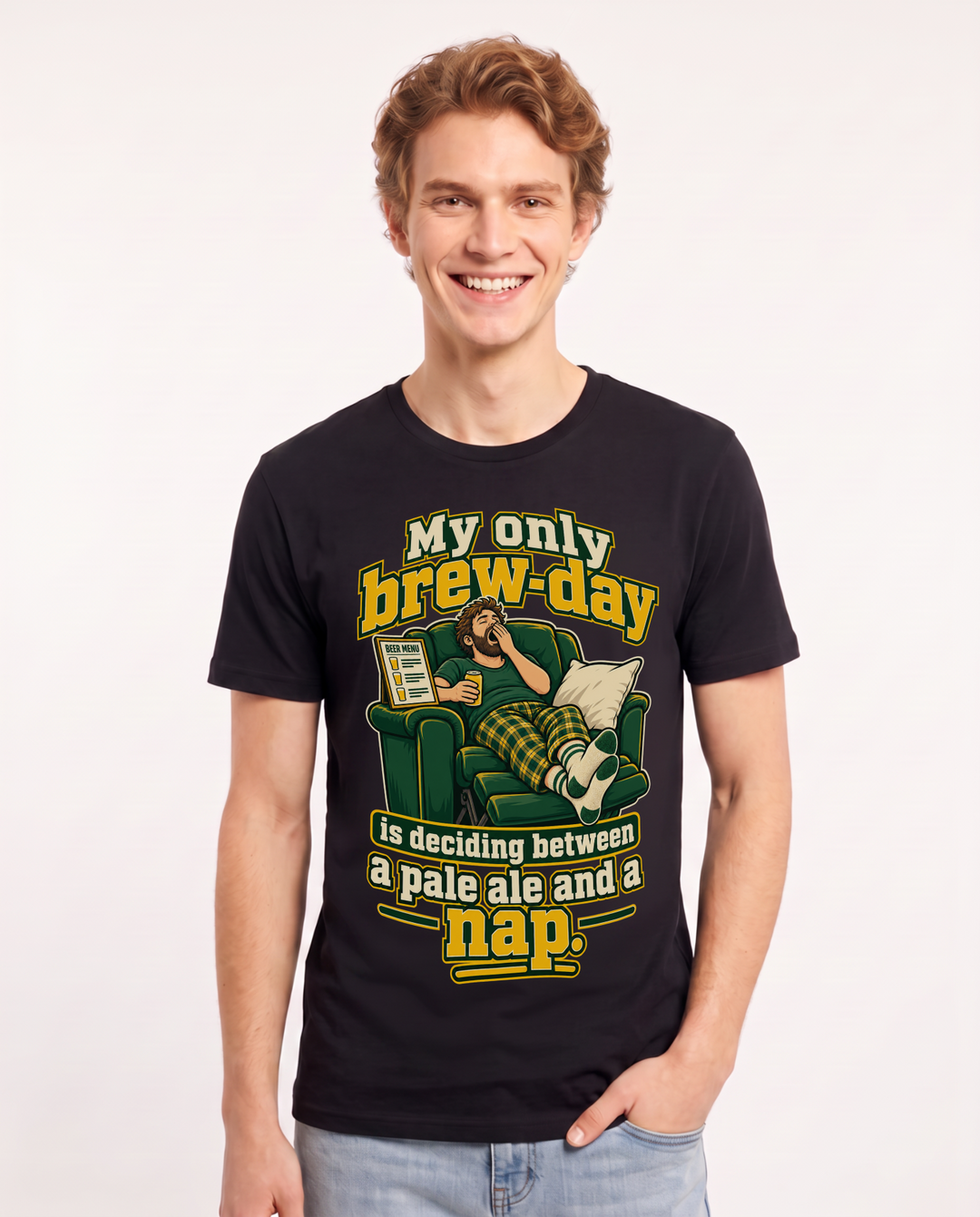 Beer Black T-Shirt for Men – Everyday Expression Graphic Tee product image 3