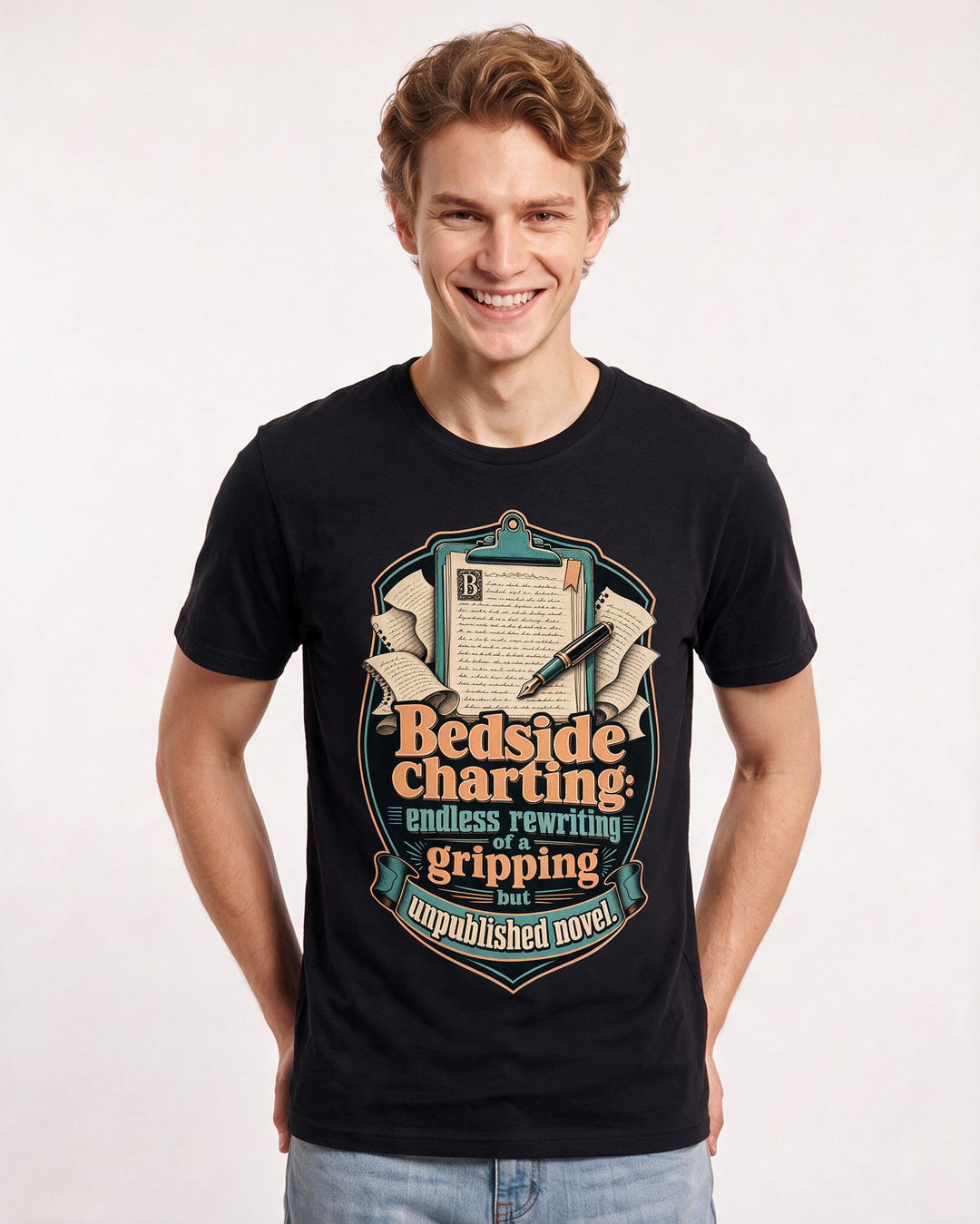 Nurse Black T-Shirt for Men – Nursing Life Graphic Tee product image 1