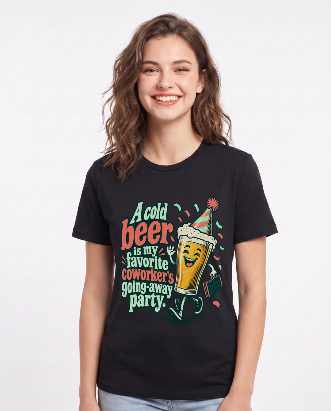 Beer Black T-Shirt for Women – Everyday Expression Graphic Tee product image 3