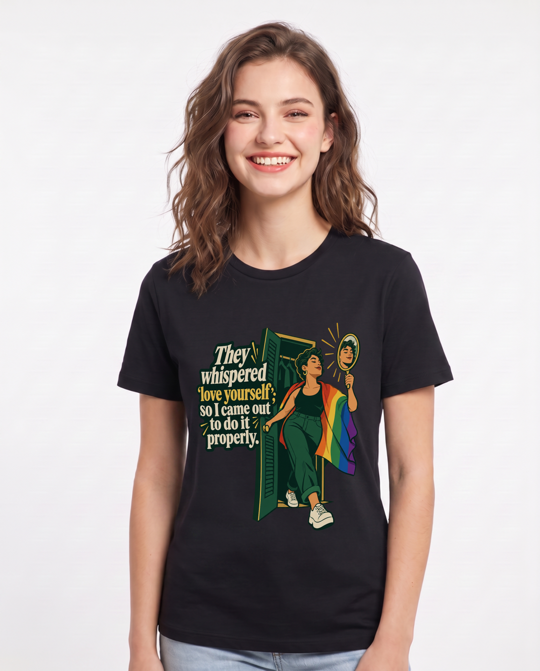 Pride Black T-Shirt for Women – Everyday Expression Graphic Tee product image 3