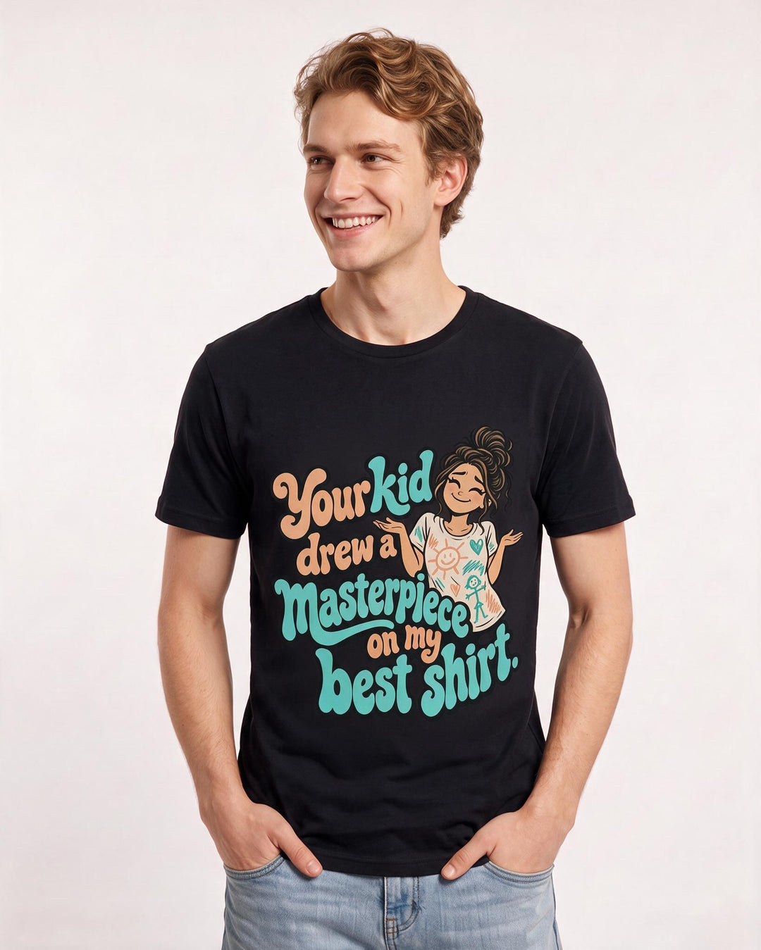 Teacher Black T-Shirt for Men – Everyday Expression Graphic Tee product image 1