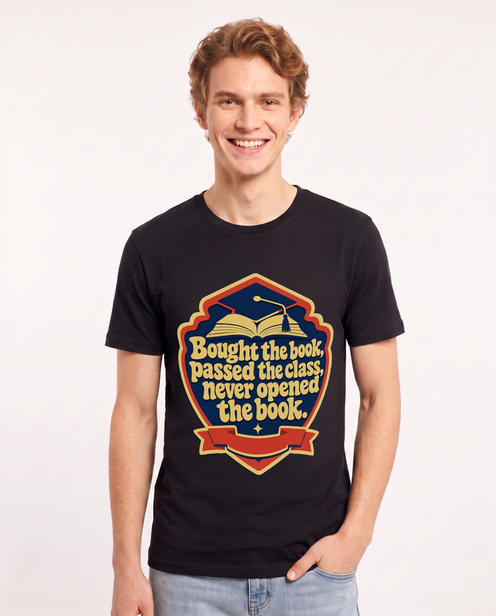 Graduation Gift Men's Black T-Shirt - Bought the book, passed the product image 1
