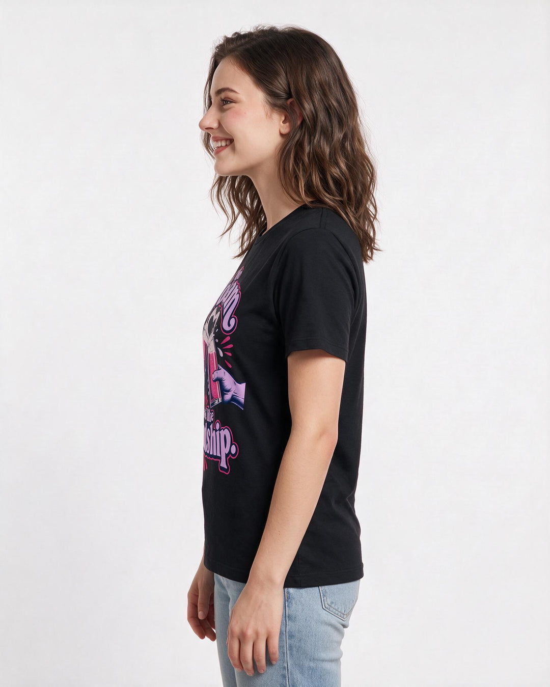 Beer Black T-Shirt for Women – Everyday Expression Graphic Tee product image 2
