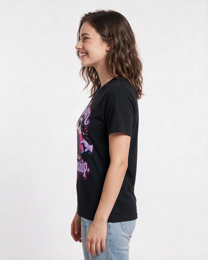 Beer Black T-Shirt for Women – Everyday Expression Graphic Tee product image 2