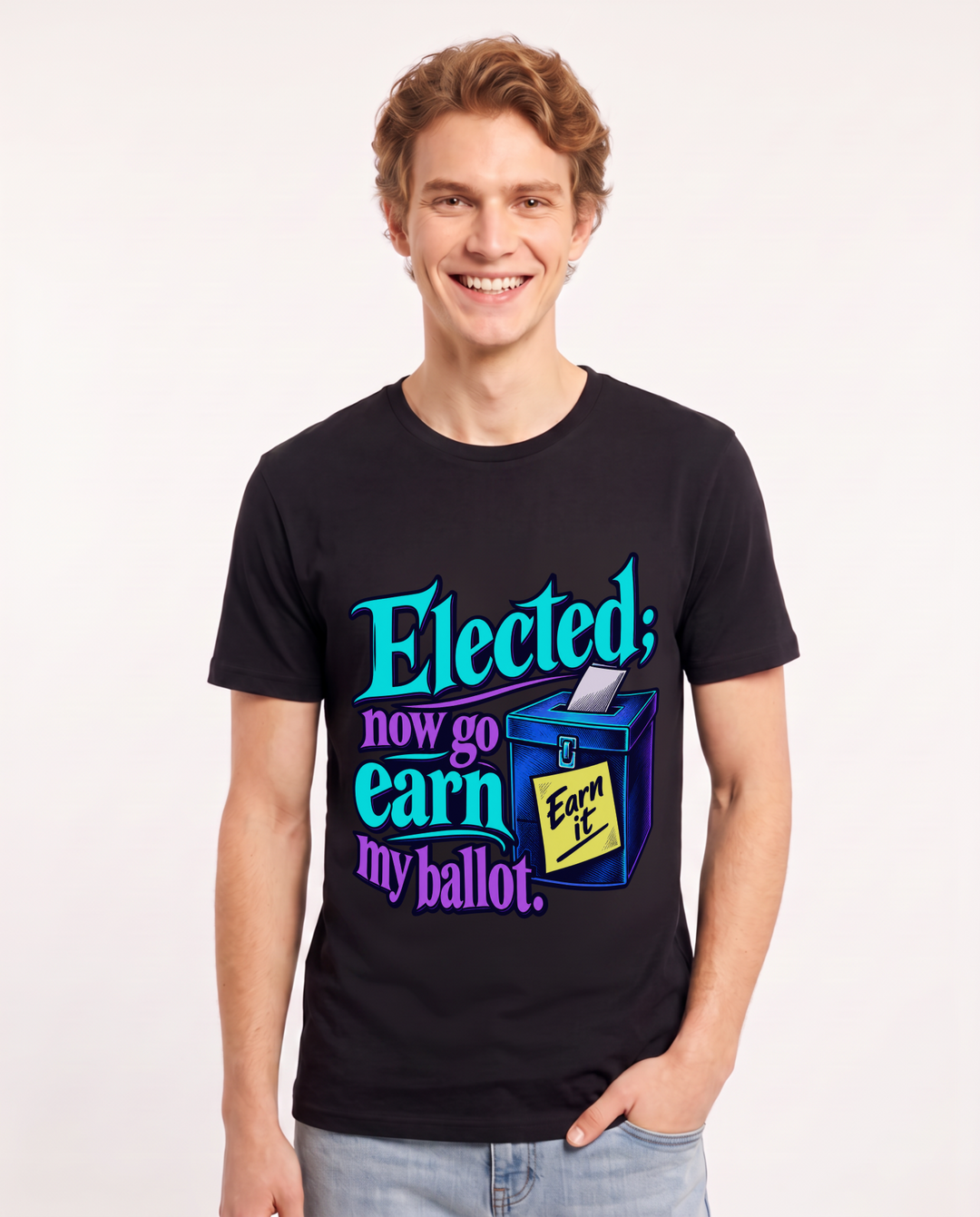 Political Statement Black T-Shirt for Men – Everyday Expression Graphic Tee product image 3