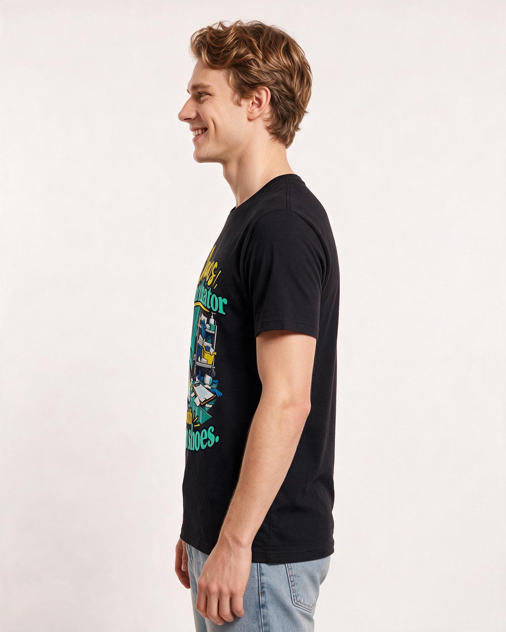 Nurse Black T-Shirt for Men – Nursing Life Graphic Tee product image 2