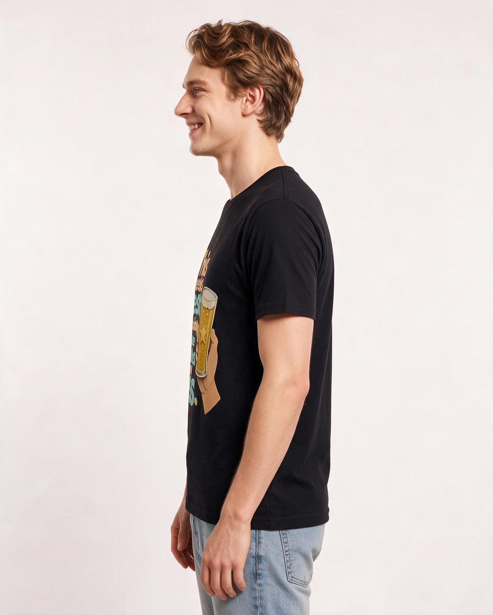 Beer Black T-Shirt for Men – Everyday Expression Graphic Tee product image 2
