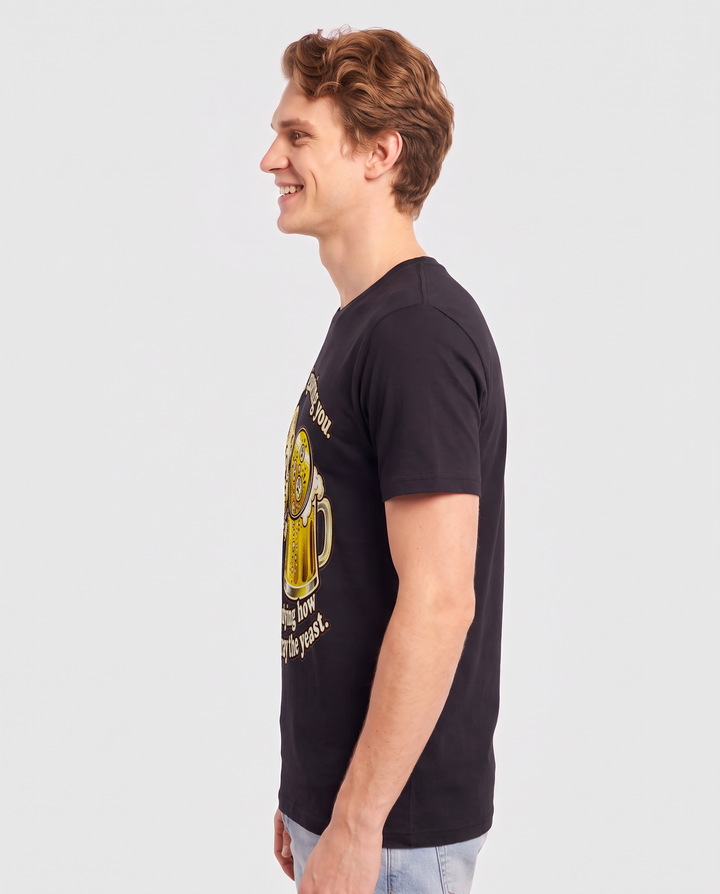I am not ignoring you. I am studying how bubbles betray the yeast. Men's Black T-Shirt product image 3