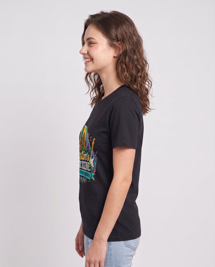 Austin's Music Scene: Discover New Sounds Women's Black T-Shirt product image 3