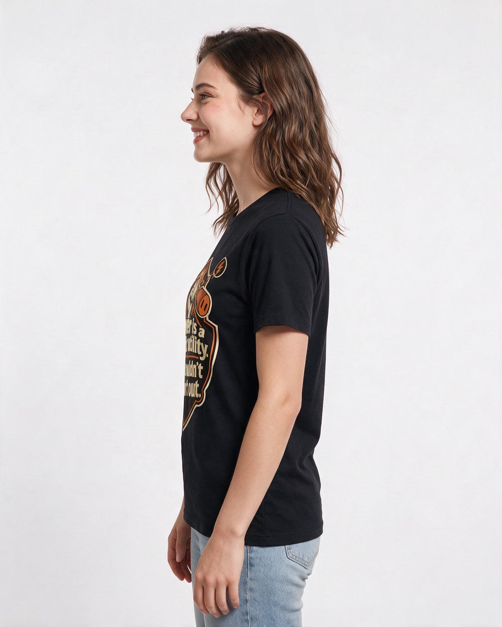 Graphic Women's Black T-Shirt - Power is a public utility. It product image 2