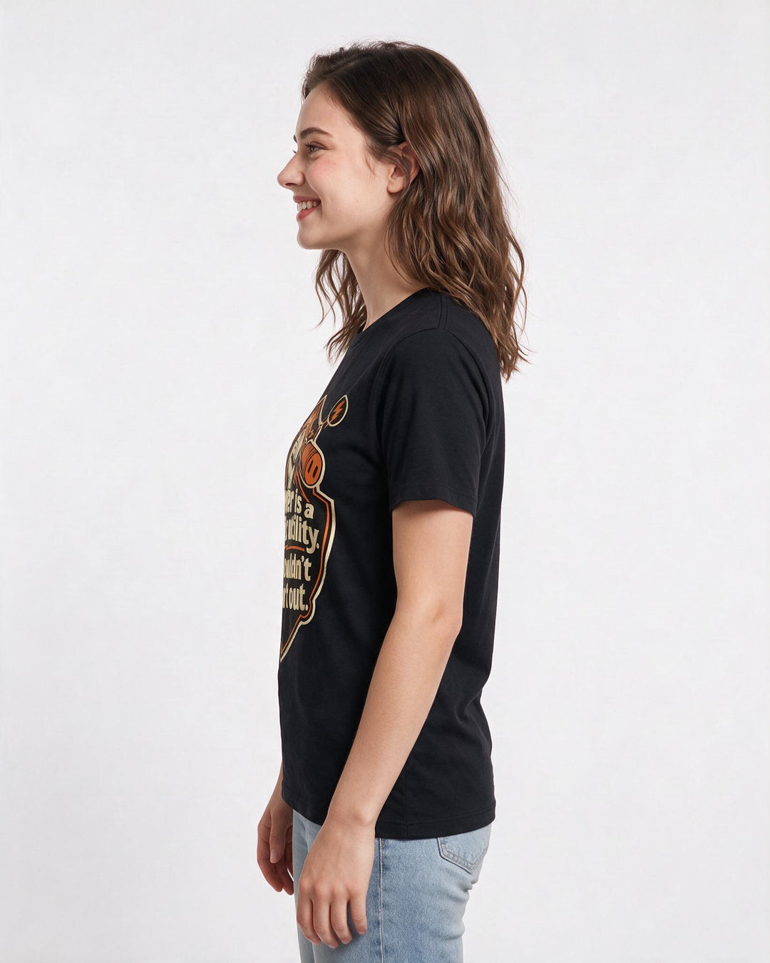 Graphic Women's Black T-Shirt - Power is a public utility. It product image 2