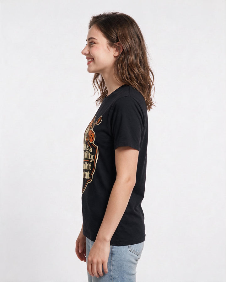 Graphic Women's Black T-Shirt - Power is a public utility. It product image 2