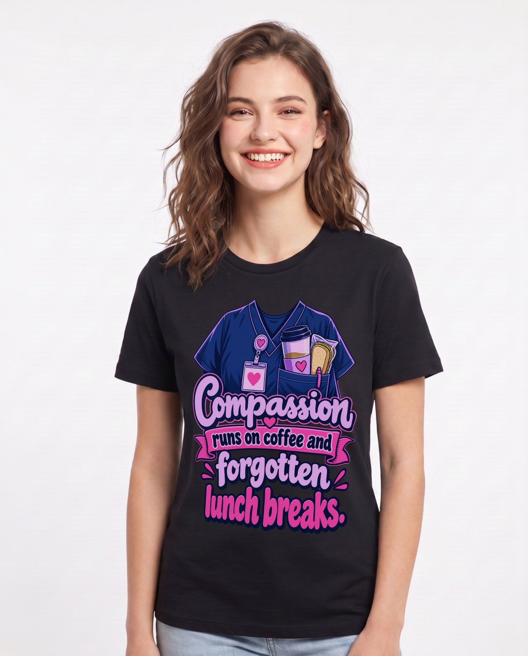 Nurse Black T-Shirt for Women – Nursing Life Graphic Tee product image 3