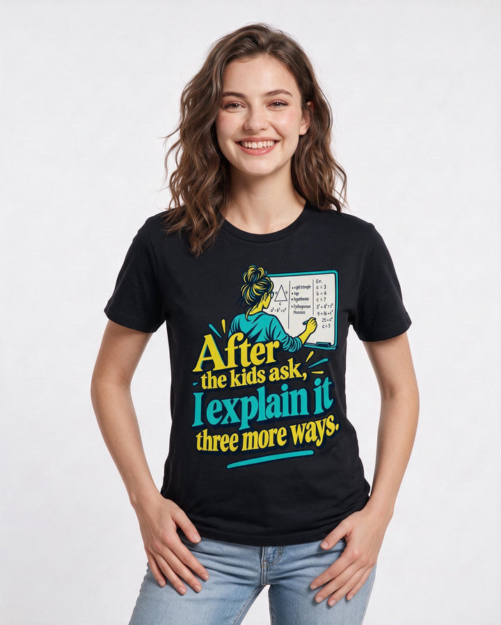 Teacher Black T-Shirt for Women – Everyday Expression Graphic Tee product image 1