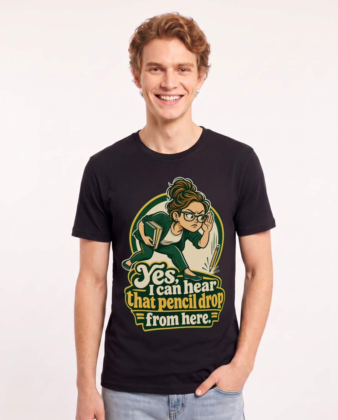 Teacher Black T-Shirt for Men – Everyday Expression Graphic Tee product image 3