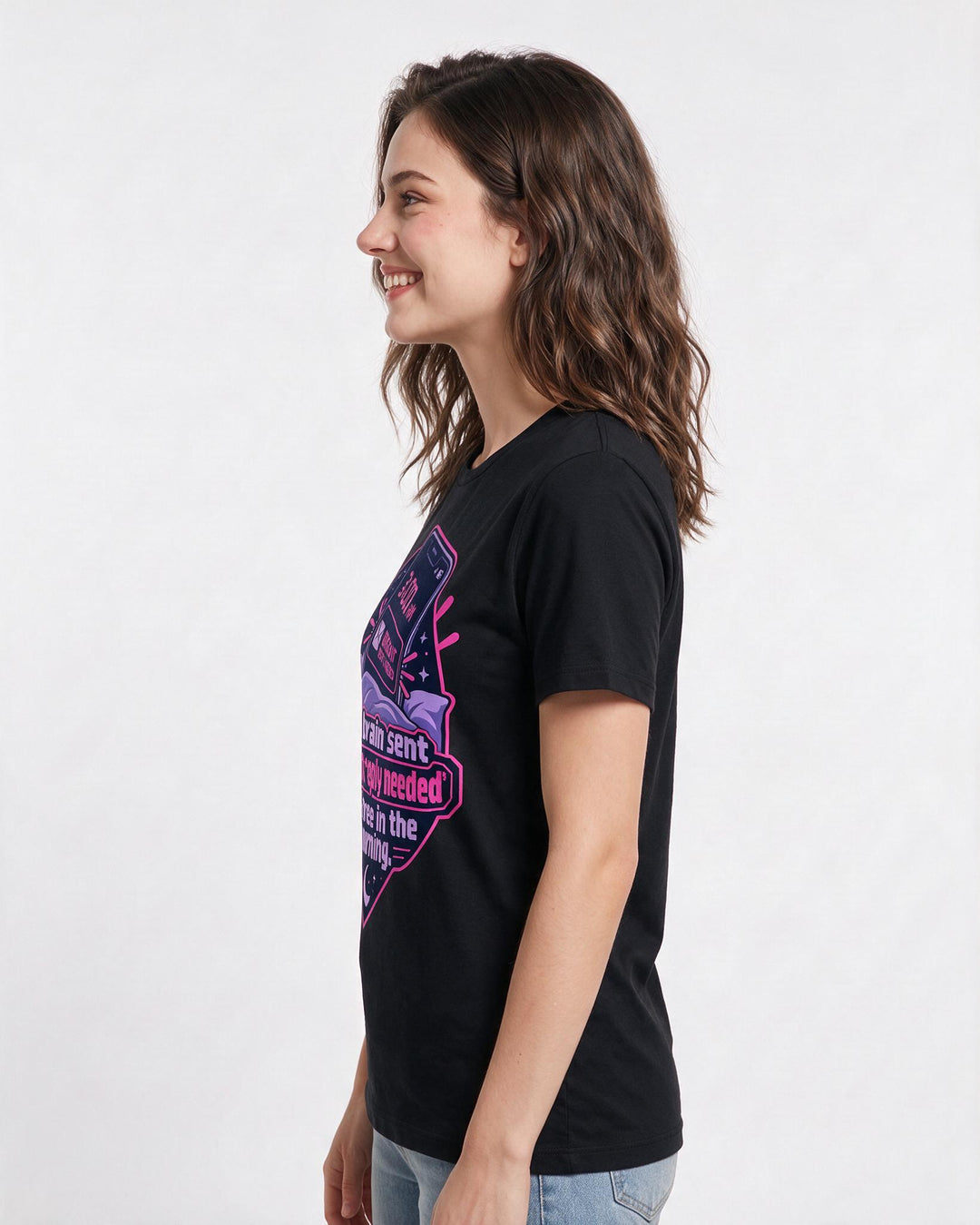 Meme Black T-Shirt for Women – Everyday Expression Graphic Tee product image 2