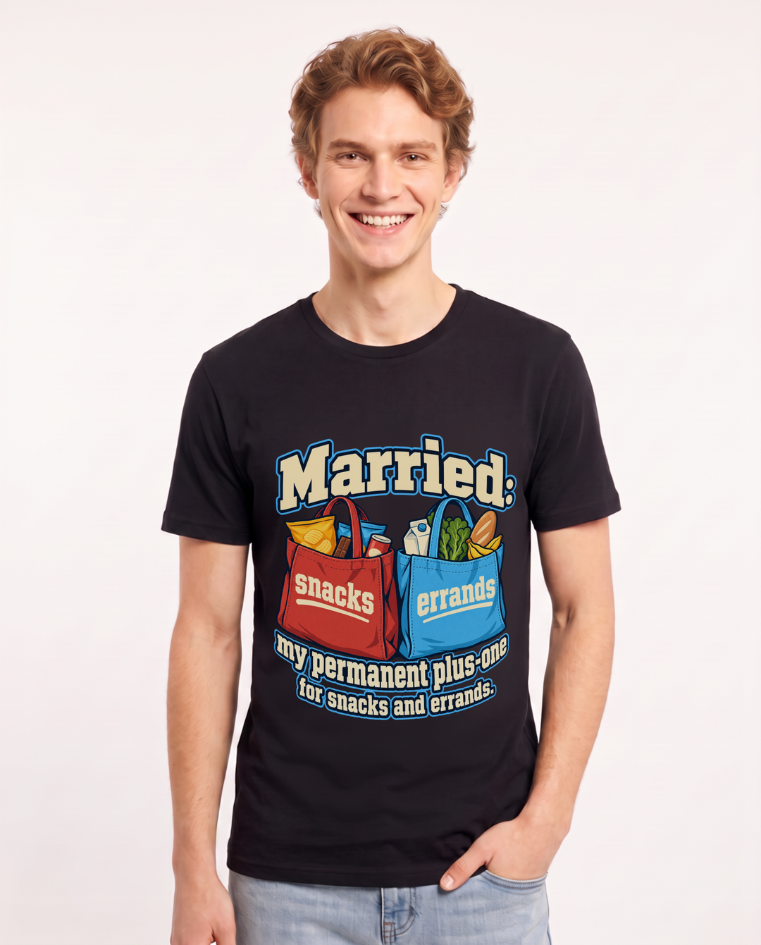 Couples Black T-Shirt for Men – Everyday Expression Graphic Tee product image 3