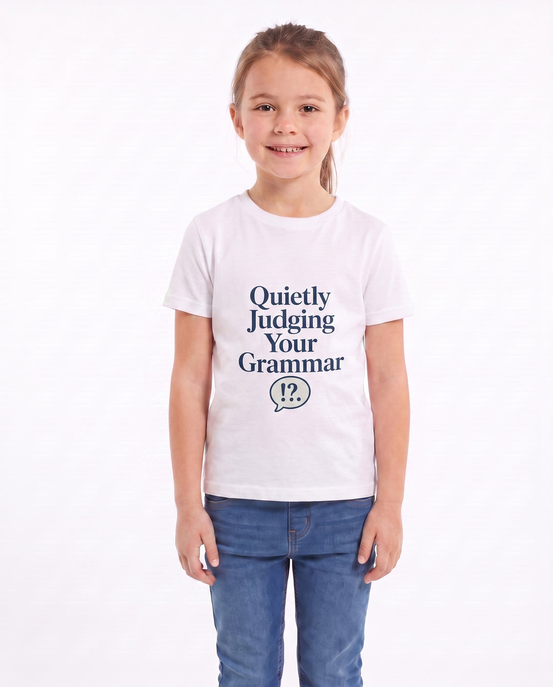 Quietly Judging Your Grammar White T-Shirt mockup 3