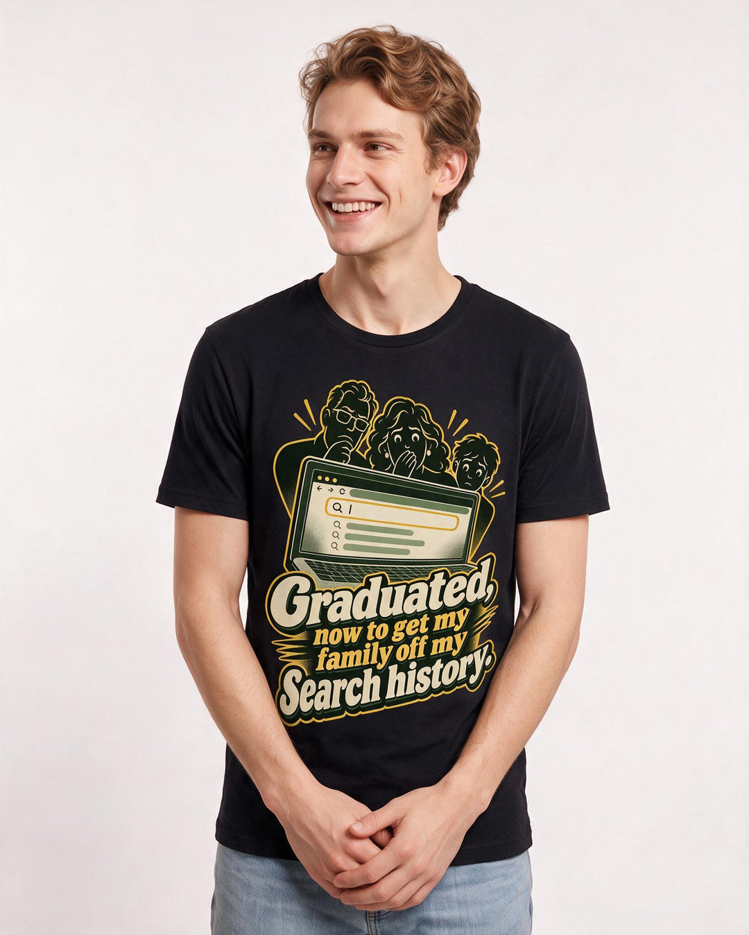 Graduation Black T-Shirt for Men – Everyday Expression Graphic Tee product image 1
