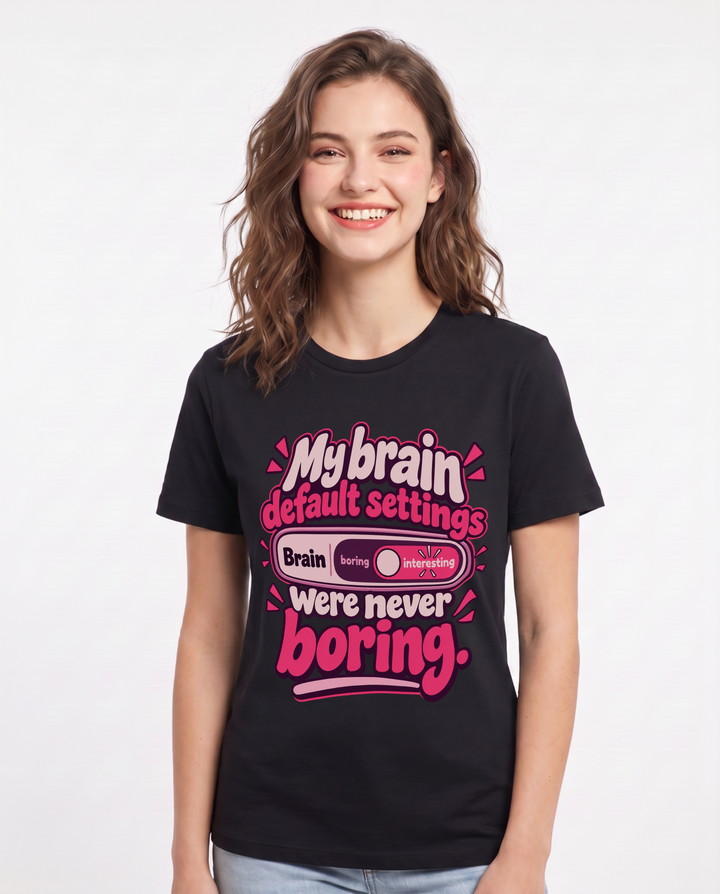 Neurodiversity Black T-Shirt for Women – Everyday Expression Graphic Tee product image 3