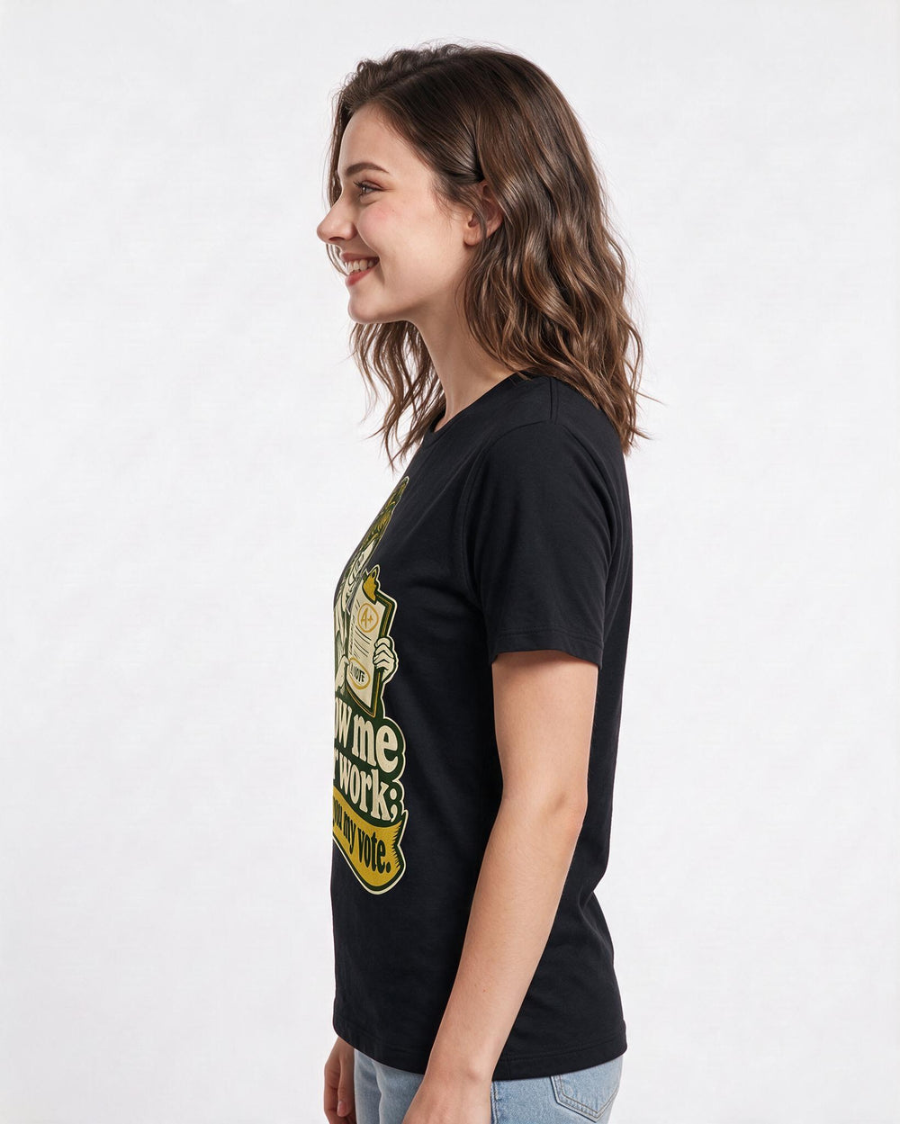 Political Statement Black T-Shirt for Women – Everyday Expression Graphic Tee product image 2