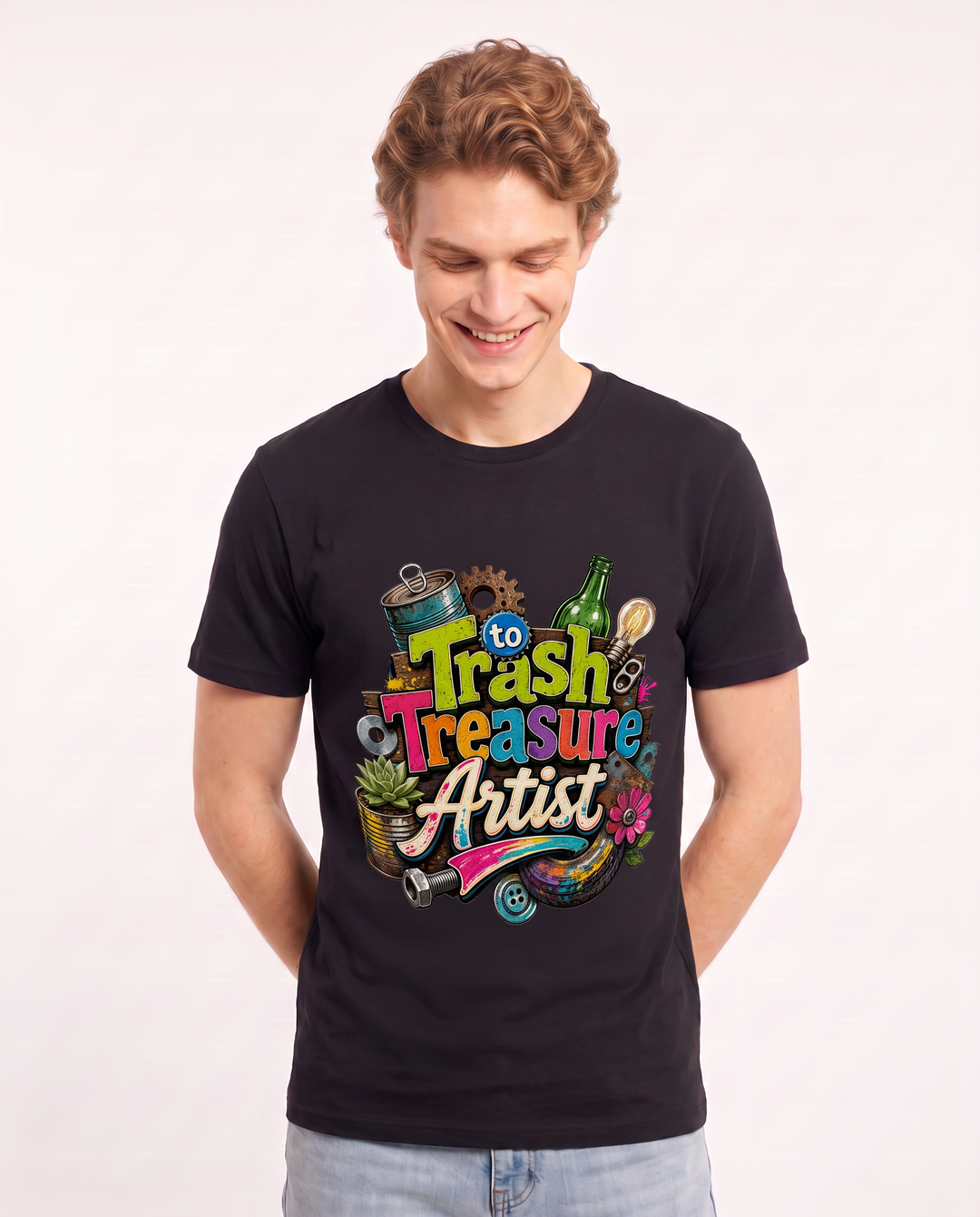 Trash to Treasure Artist Men's Black T-Shirt product image 1