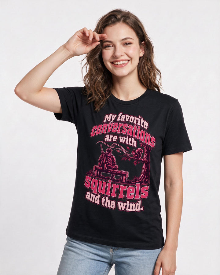 Hunting Black T-Shirt for Women – Everyday Expression Graphic Tee product image 1