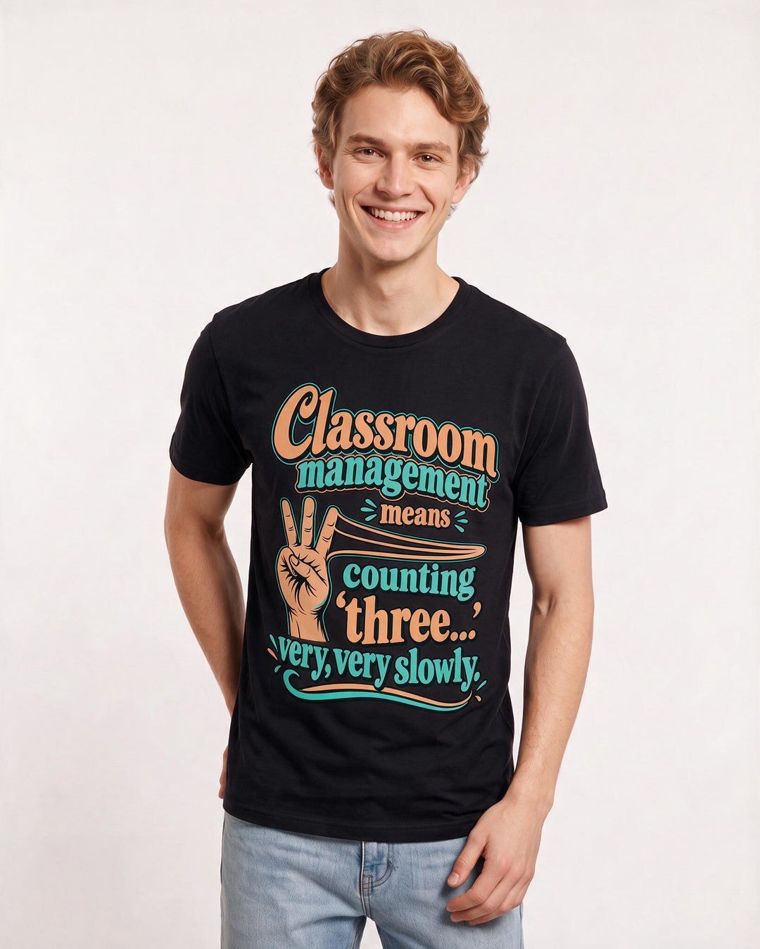 Teacher Black T-Shirt for Men – Everyday Expression Graphic Tee product image 1
