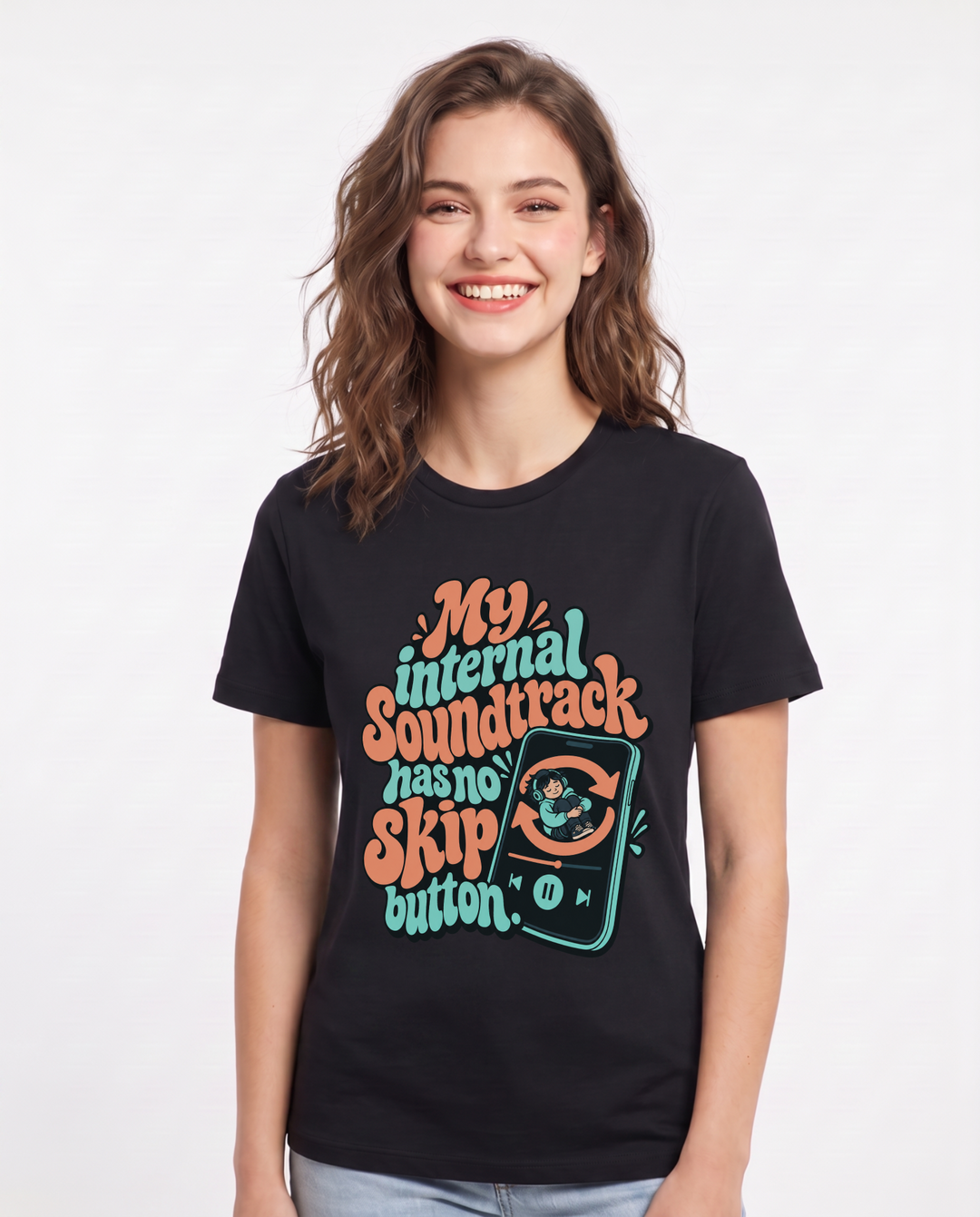 Neurodiversity Black T-Shirt for Women – Everyday Expression Graphic Tee product image 3