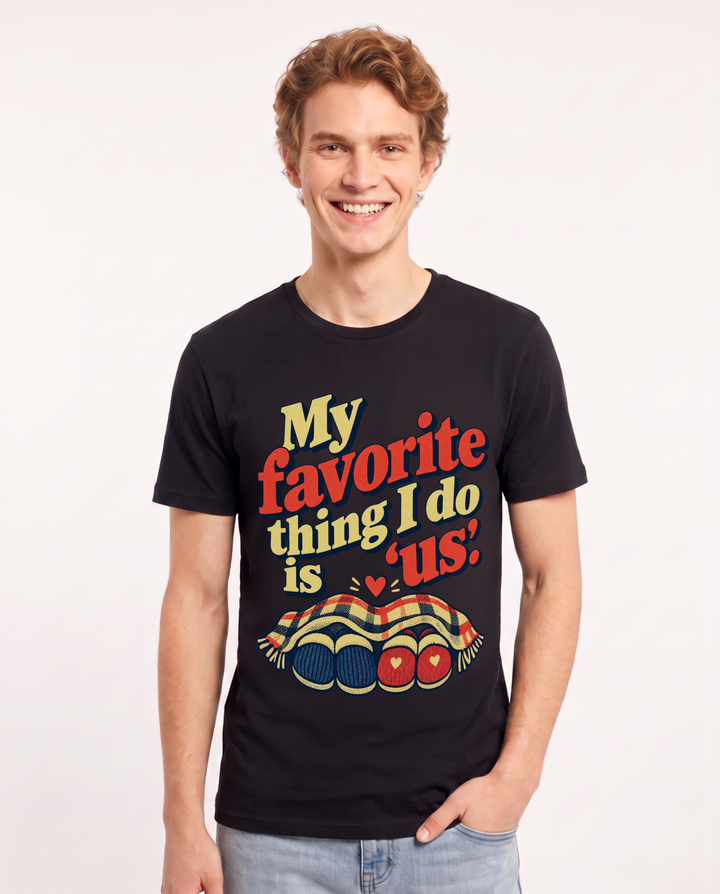 Couples Black T-Shirt for Men – Everyday Expression Graphic Tee product image 3