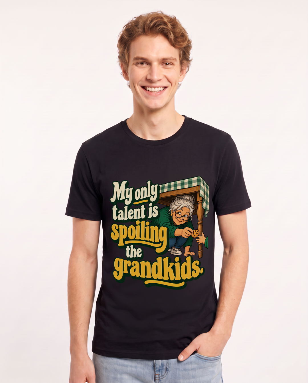 Grandparent Black T-Shirt for Men – Everyday Expression Graphic Tee product image 3