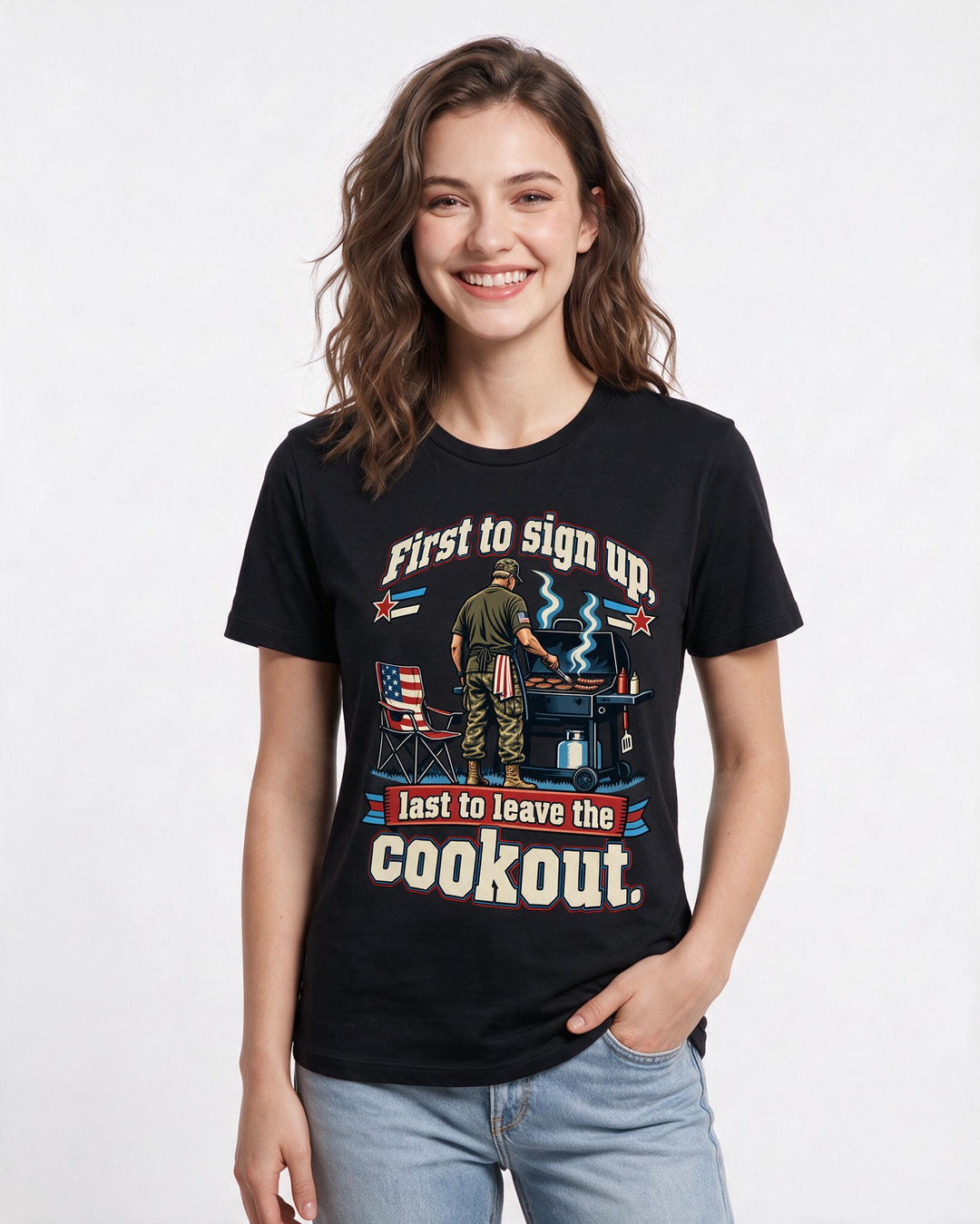 Veteran Black T-Shirt for Women – Everyday Expression Graphic Tee product image 1
