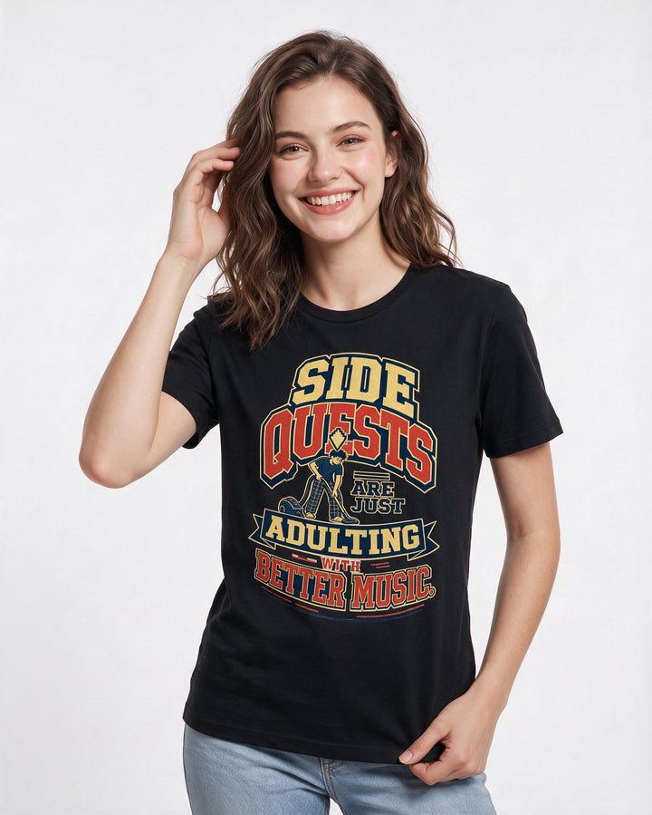 Gaming Black T-Shirt for Women – Game Night Graphic Tee product image 1