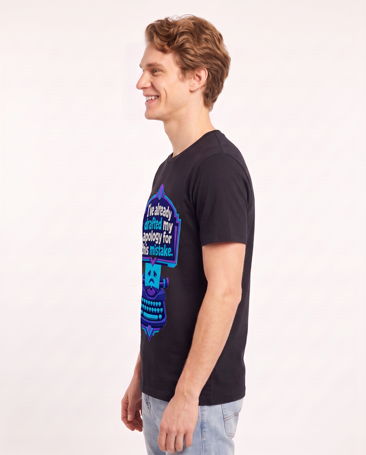 Graphic Men's Black T-Shirt - I've already drafted my apology for this product image 2