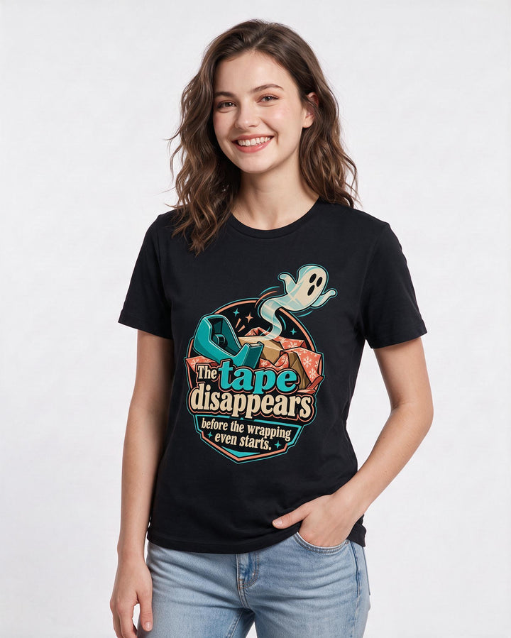 Christmas Black T-Shirt for Women – Holiday Theme Graphic Tee product image 1