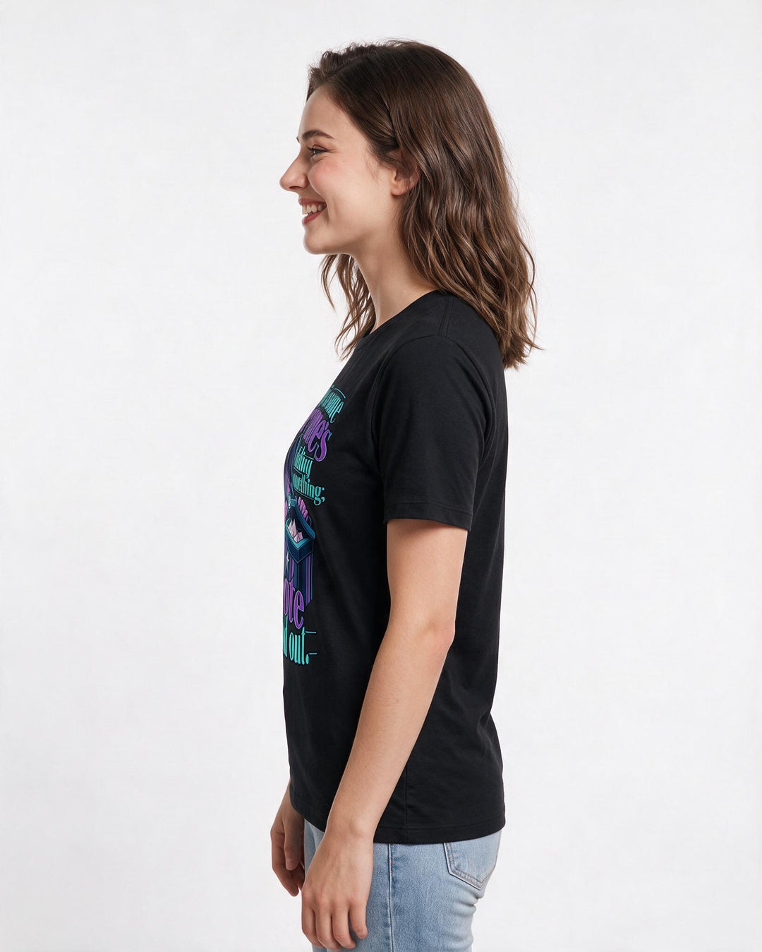 Political Statement Black T-Shirt for Women – Everyday Expression Graphic Tee product image 2