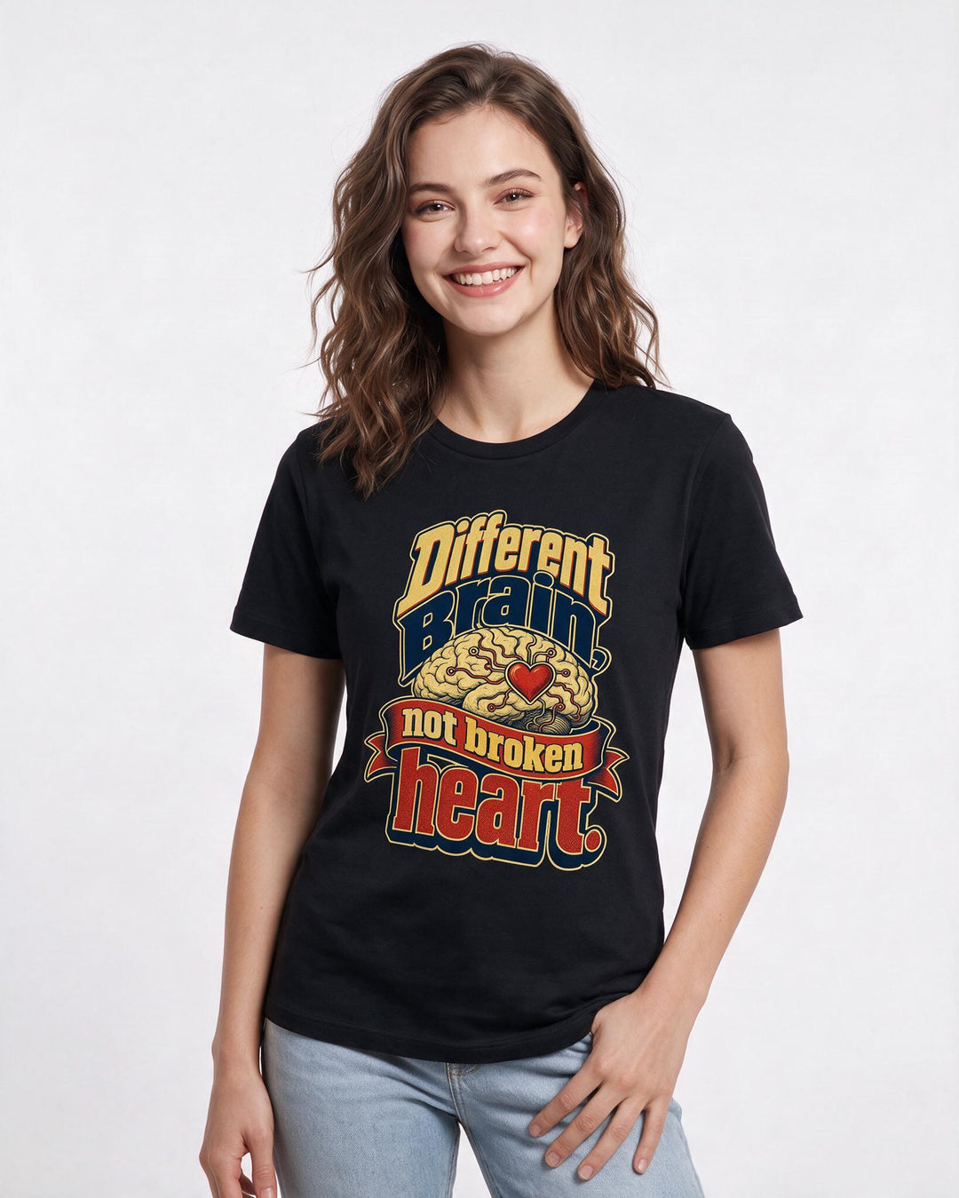Neurodiversity Black T-Shirt for Women – Everyday Expression Graphic Tee product image 1