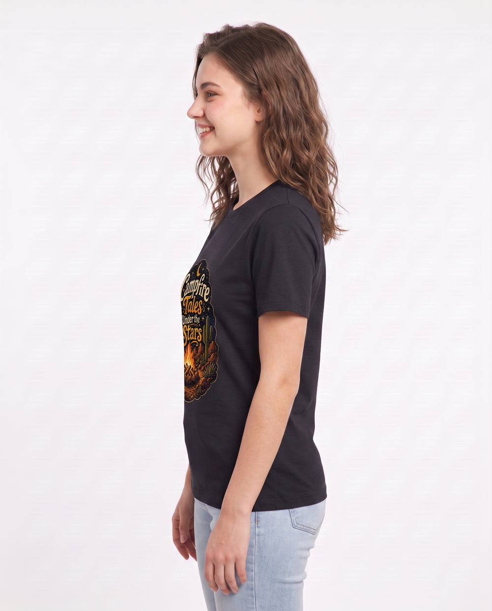Campfire Tales Under the Stars Women's Black T-Shirt product image 3